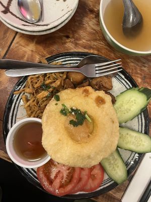 Broken rice dish   at Golden Lotus Vegan in Newtown