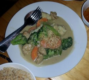 Coconut chicken curry at Golden Lotus Vegan in Newtown