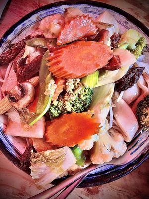 Combination Rice Noodle Stirfry  at Golden Lotus Vegan in Newtown