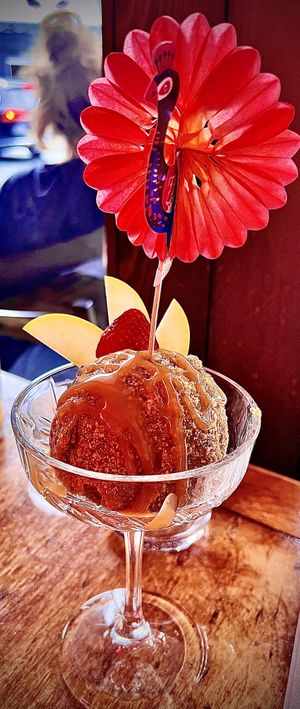 Fried Soy Ice Creamm  at Golden Lotus Vegan in Newtown