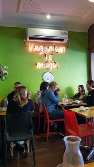 says it all at Golden Lotus Vegan in Newtown