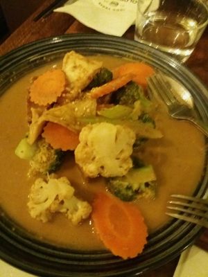 veggie in satay sauce at Golden Lotus Vegan in Newtown