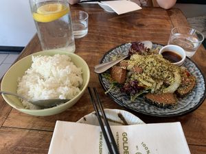 Meal at Golden Lotus Vegan in Newtown