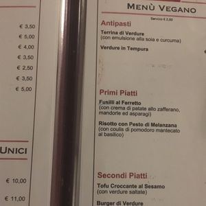 menu at Da Nicolas in Melegnano