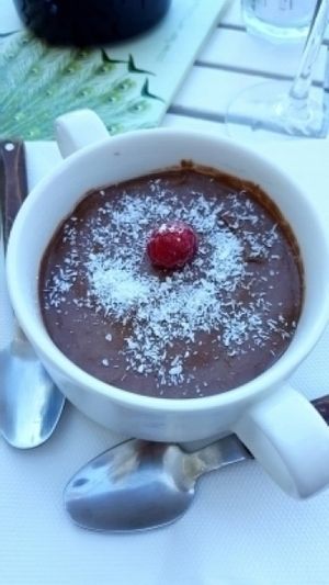 chocolate mousse  at Art of Raw at The Garden Lounge in Zadar