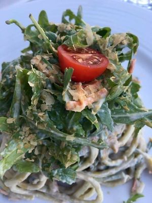 zucchini 'pasta' at Art of Raw at The Garden Lounge in Zadar