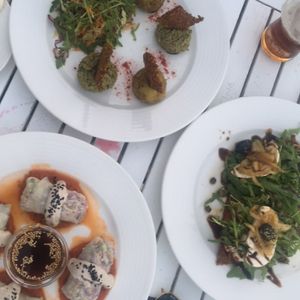 Raw Pizza, Spring Roles, Pesto and Curry Pate' at Art of Raw at The Garden Lounge in Zadar