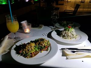 Empanadas and spaghetti courgettes at Art of Raw at The Garden Lounge in Zadar