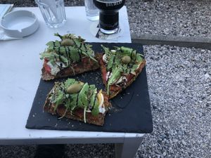 Raw pizza - very filling! at Art of Raw at The Garden Lounge in Zadar