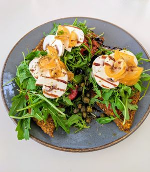 Vegan pizza at Art of Raw at The Garden Lounge in Zadar