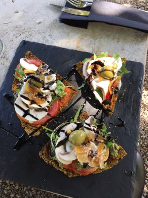 Raw pizza  at Art of Raw at The Garden Lounge in Zadar