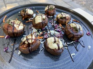 Mushrooms at Art of Raw at The Garden Lounge in Zadar