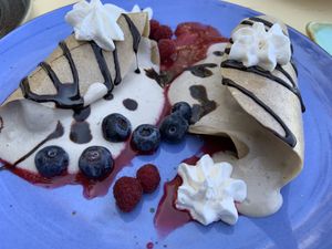 Banana crepes at Art of Raw at The Garden Lounge in Zadar