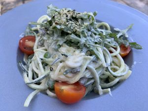 Spaghetti at Art of Raw at The Garden Lounge in Zadar