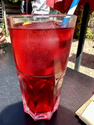 Homemade hibiscus iced tea  at Domburgsche Bier en Melksalon in Domburg