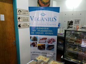Veganius sign at Veganius in Buenos Aires