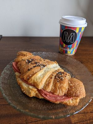 Ham and Cheese croissant at Veganius in Buenos Aires