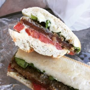 Seitan with millet. at Veganius in Buenos Aires