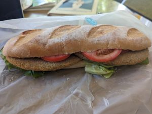 El sándwich milanesa de seitan at Veganius in Buenos Aires