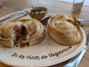 Ham and cheese empanadas at Veganius in Buenos Aires