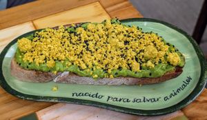 Avocado toast at Veganius in Buenos Aires