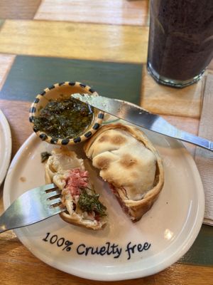 Ham and cheese pupusa  at Veganius in Buenos Aires