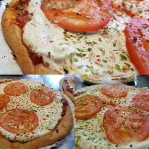Pizza con queso de tofu at Veganius in Buenos Aires