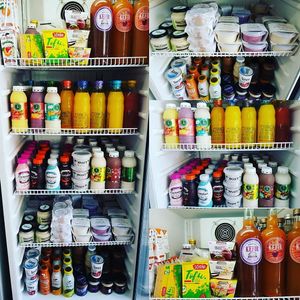 Leches, kefir, tofu, yogur, queso de castañas at Veganius in Buenos Aires