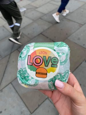 Vegan burger   at LEON - Bankside in South East London