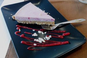 The most amazing cheesecake I've ever tasted!! at Bio Essere in Arco