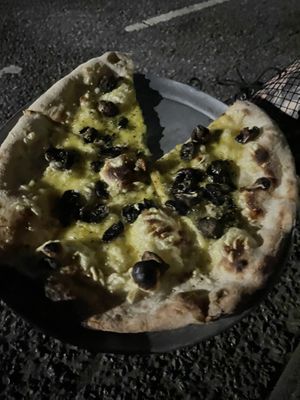 Vegan funghi  at New River Studios Cafe in North London