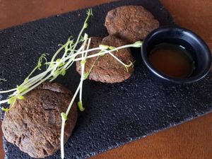 Vegan falafels at Green Room Cafe in Jaco