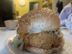 “Chickn” tofu perfection  at Superiority Burger in New York City
