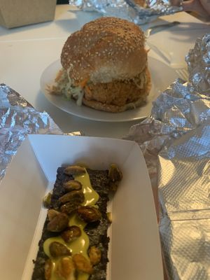 Burger and brownie! at Superiority Burger in New York City