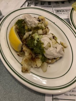 stuffed japanese white sweet potato at Superiority Burger in New York City