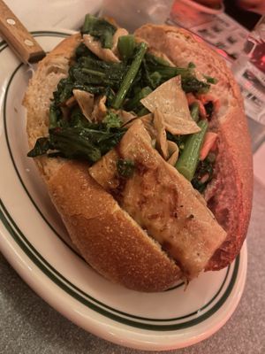 sautéed yuba and greens sandwich. cannot recommend highly enough, the flavor and texture was so bomb  at Superiority Burger in New York City