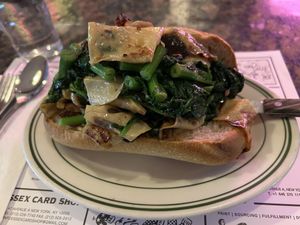 Yuba and broccoli rabe sandwich  at Superiority Burger in New York City