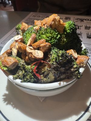 Burnt broccoli salad  at Superiority Burger in New York City