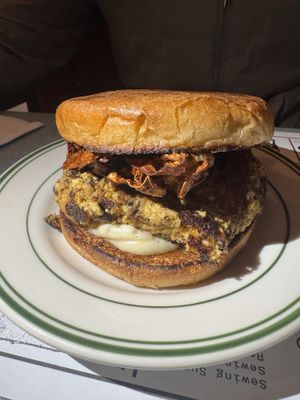 Breakfast sandwich with tofu scramble and crispy yuba (special)  at Superiority Burger in New York City