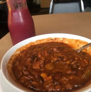 Chilie and a berry smoothie. So good! at 21 Oak in Manchester