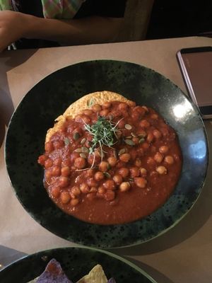 Chana masala pancake at 21 Oak in Manchester