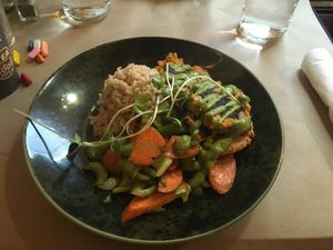 Sweet potato scallion cakes 😛 at 21 Oak in Manchester