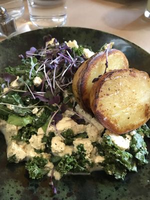 Scrambled Tofu with vegetables sooo good at 21 Oak in Manchester