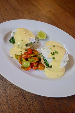 Eggs Florentine at Haven in Siem Reap