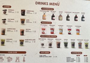 The separate drinks menu  at Haven in Siem Reap