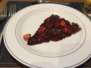 Chocolate pizza. at Hotel Serra da Estrela - Restaurante Alquimia in Campos Do Jordao