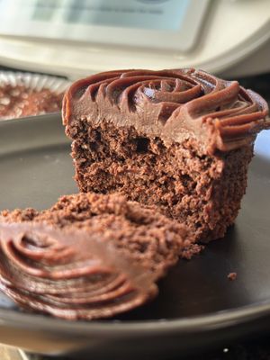 Gorgeous chocolate cupcake 🧁   at Blooming Lotus Gourmet Bakery in Milwaukee