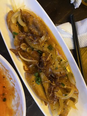 Coconut chicken - so good!  at Red Chilli in Hue