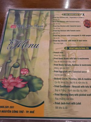 Still Tinh Tam restaurant. Veggie only at Red Chilli in Hue