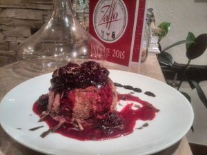 Semifreddo al cioccolato con frutti di bosco e scaglie di fondente at Zaffo in Frascati